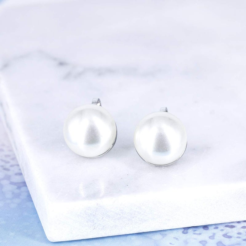 YOQUCOL 12MM Simulated Freshwater Pearl Clip On Stud Earrings Not Pierced Elegant Stud Jewelry For Women - Image 4